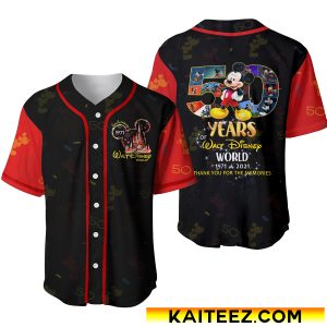 Disney Mickey Thank You For The Memories 50 Years Of Walt Disney World Baseball Jersey