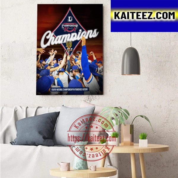 Durham Bulls Champions Triple-A National Championship Art Decor Poster Canvas