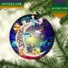 Eevee Evolution Pokemon Family Love You To The Moon Galaxy Mica Circle Ornament Perfect Gift For Holiday