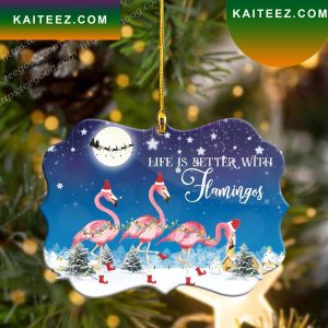 Flamingo Shape Christmas Ornament