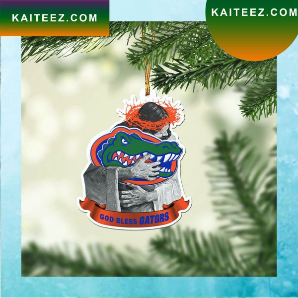 Florida Gators NCAA Jesus Christ Hug Christmas Ornament