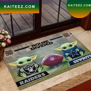 Football Team Oakland Raiders Dallas Cowboys Baby Yoda House Doormat