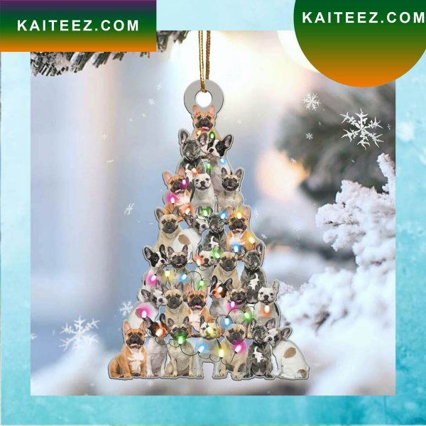 French Bulldog Lovely Tree Christmas 2 Sides Christmas Ornament