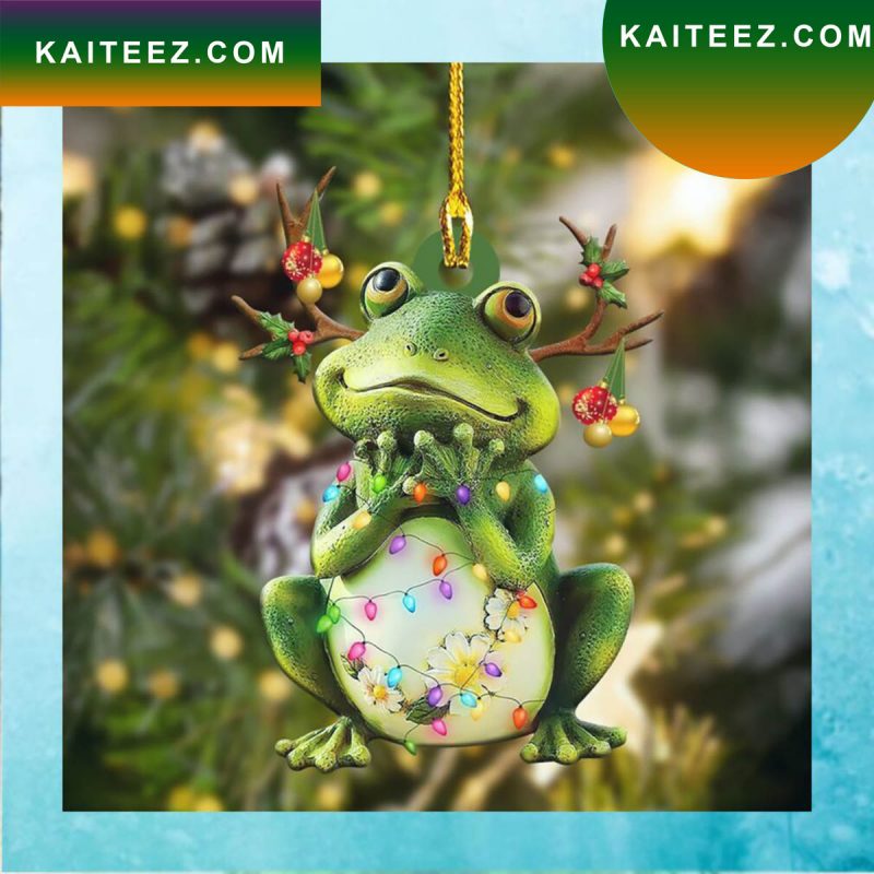 Green Frog Shape Christmas Ornament Kaiteez