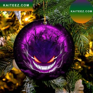 Gengar Pokemon Ghost Scary Moonlight Mica Circle Ornament Perfect Gift For Holiday
