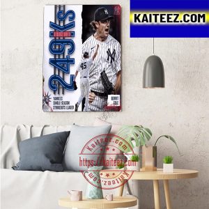 Gerrit Cole 249 Ks New York Yankees Single Season Strikeouts Leader Wall Art Poster Canvas