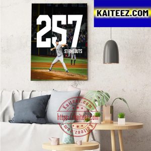 Gerrit Cole 257 Strikeouts Most Single Season In New York Yankees History Wall Art Poster Canvas