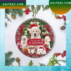 Golden Retriever Ho Ho Ho It’s Santa Paws Best Christmas Tree Toppers Xmas House Decor Christmas Ornament