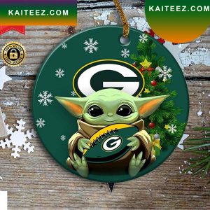 Green Bay Packers Baby Yoda Christmas Ornament