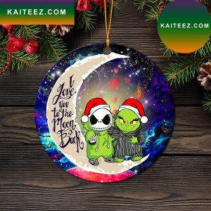 Grinch And Jack Nightmare Before Christmas Love You To The Moon Galaxy Mica Circle Grinch Decorations Outdoor Ornament