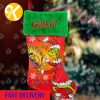 Grinch In The Chimney Stole Christmas In Green And Red Personalized Christmas Stocking