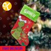 Grinch Stole Christmas Cute Pattern In Blue Background Christmas Stocking