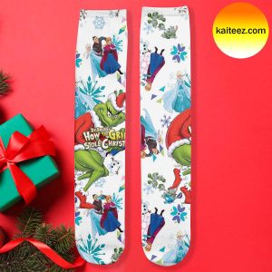 Grinch x Frozen Character Pattern Christmas Socks
