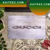 Gucci In The White Background Outdoor  Doormat