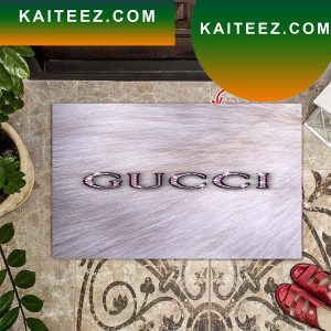 Gucci In The Form Of Feathers On A Pink Background Doormat