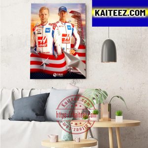Haas F1 Team On US GP Home Race Week Art Decor Poster Canvas