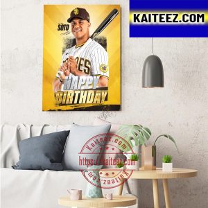 Happy Birthday Juan Soto San Diego Padres Art Decor Poster Canvas