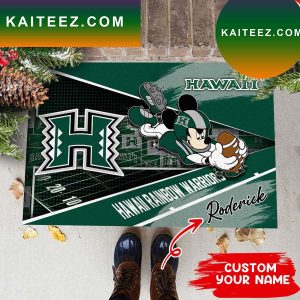Hawaii Rainbow Warriors NCAA3 Custom Name For House of real fans Doormat