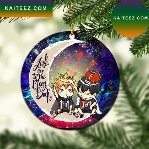 Hinata And Tobio Haikyuu Love You To The Moon Galaxy Mica Circle Ornament Perfect Gift For Holiday