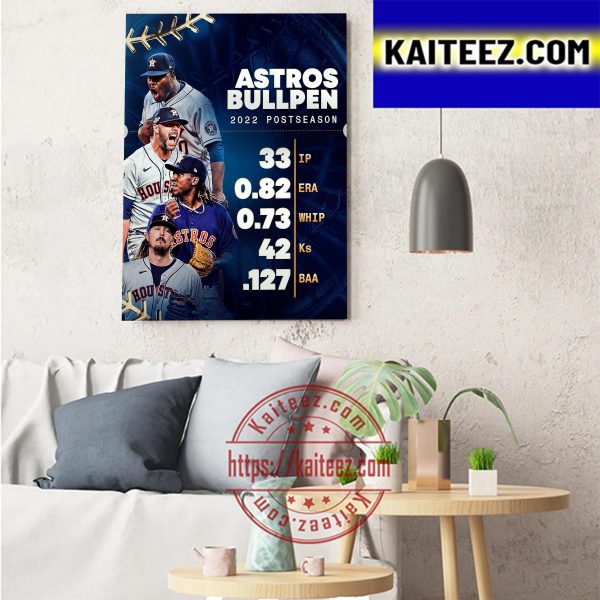 Houston Astros Bullpen 2022 MLB Postseason Art Decor Poster Canvas
