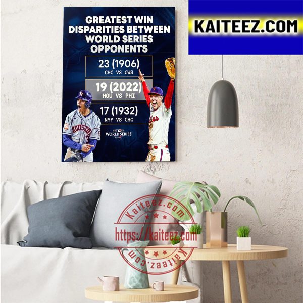 Houston Astros Vs Philadelphia Phillies MLB World Series Opponents Art Decor Poster Canvas