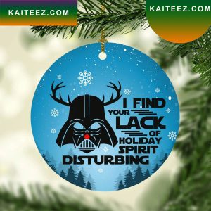 I Find Your Lack Of Holiday Spirit Disturbing Funny Darth Vader Reindeer Christmas Ornament