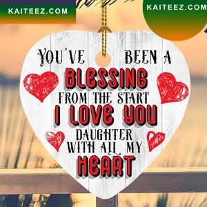 I Love You Daughter Hearts Christmas Ornament