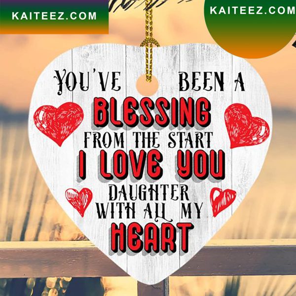 I Love You Daughter Hearts Christmas Ornament