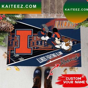 Illinois Fighting Illini NCAA3 Custom Name For House of real fans Doormat