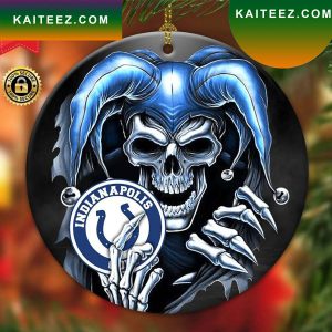 Indianapolis Colts NFL Skull Joker Christmas Ornament