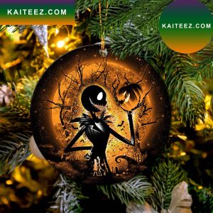 Jack Skellington Nightmare Before Christmas Moonlight Mica Circle Ornament Perfect Gift For Holiday