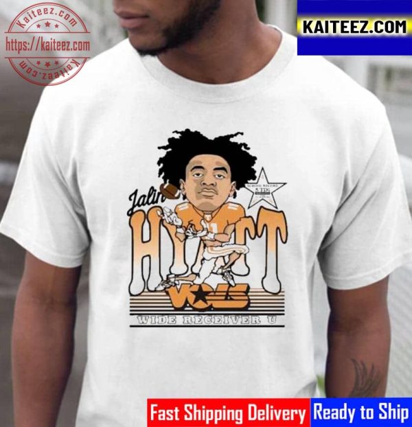 Jalin Hyatt Caricature Vols Wide Receiver U School Record 5 Td’s Vintage T-Shirt