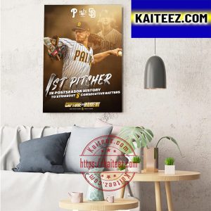 Josh Hader Of San Diego Padres Making History 1st Pitcher In Postseason History Art Decor Poster Canvas
