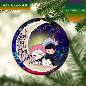 Jujutsu Kaisen Gojo Sakuna Chibi Anime Love You To The Moon Galaxy Mica Circle Ornament Perfect Gift For Holiday