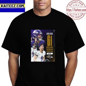 Justin Tucker 61 Field Goals In Baltimore Ravens NFL Vintage T-Shirt