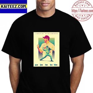 Justin Verlander Of Houston Astros In 2022 MLB Postseason Vintage T-Shirt