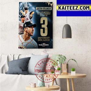 Justin Verlander Of Houston Astros In MLB World Series 2022 Art Decor Poster Canvas
