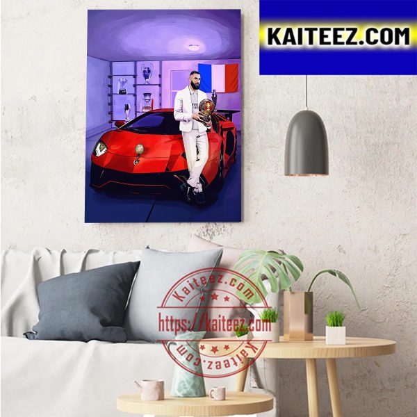 Karim Benzema Is France Player Winner 2022 Ballon D’Or Art Decor Poster Canvas