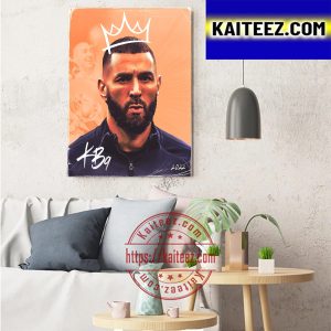 Karim Benzema King Karim Crown The 2022 Ballon Dor Winner Art Decor Poster Canvas