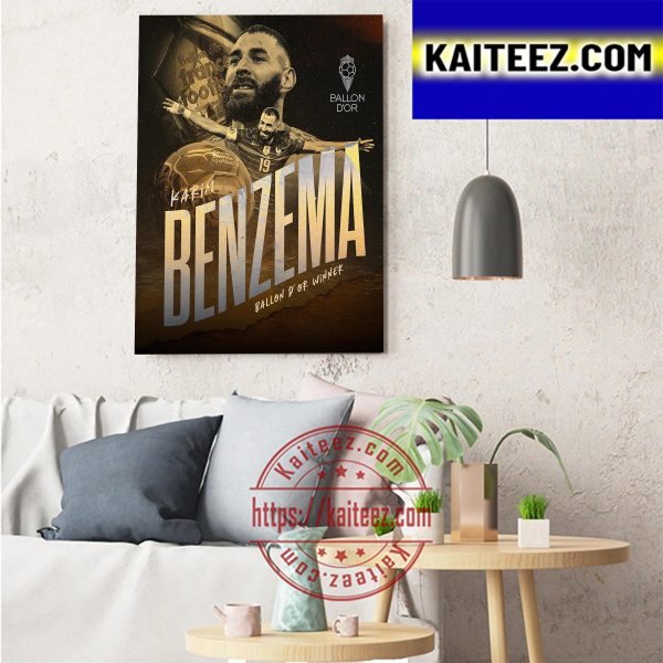 Karim Benzema Real Madrid And France Player Winner 2022 Ballon d’Or Art Decor Poster Canvas