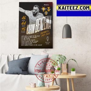Karim Benzema Wins 2022 Ballon d’Or And All Title Of Season Art Decor Poster Canvas