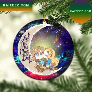 Legend Of Zelda Couple Chibi Couple Love You To The Moon Galaxy Mica Circle Ornament Perfect Gift For Holiday