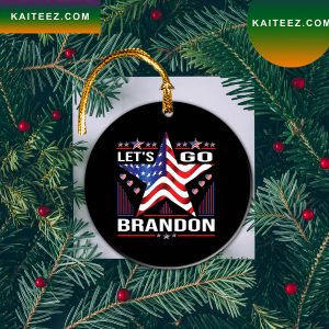 Lets Go Brandon 2022 FJB American Flag Christmas Ornament