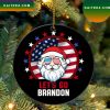 Lets Go Brandon Abraham Lincoln FJB Patriotic Gif Christmas Ornament