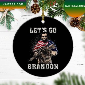 Lets Go Brandon Abraham Lincoln FJB Patriotic Gif Christmas Ornament