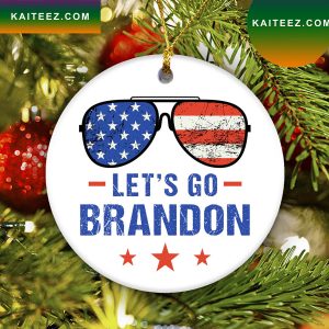 Lets Go Brandon Sunglasses USA Christmas Ornament