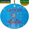 Lets Go Brandon Round Ceramic Christmas Ornament