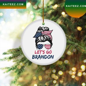 Lets Go Brandon Wooden Christmas Tree Christmas Ornament