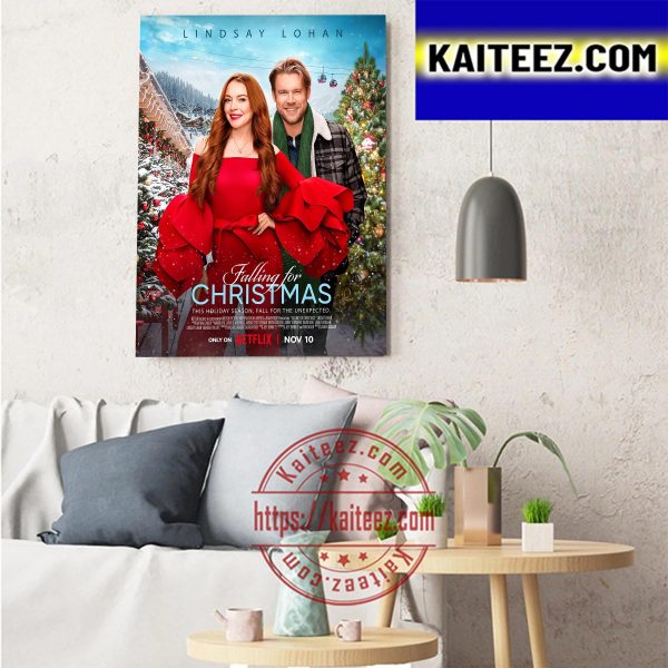 Lindsay Lohan In Falling For Christmas Poster Movie Art Decor Poster Canvas