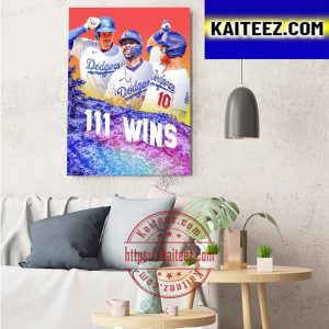 Los Angeles Dodgers 111 Wins NL Team In MLB History Art Decor Poster Canvas
